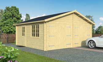 Dubbele garage Dax | 575 x 510 cm | Houten garagedeuren | Wanddikte 44 mm