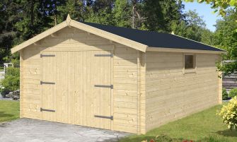 Houten garage Grand Limousin | 380 x 560 cm | Houten garagedeur | Wanddikte 34 mm