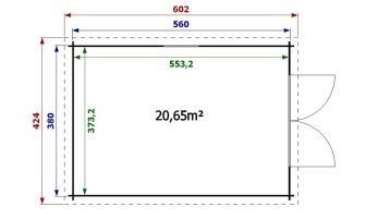 Houten garage Grand Limousin | 380 x 560 cm | Houten garagedeur | Wanddikte 34 mm