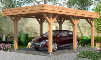 Enkele carport Ononis | Plat dak | Douglas hout | 380 x 620cm