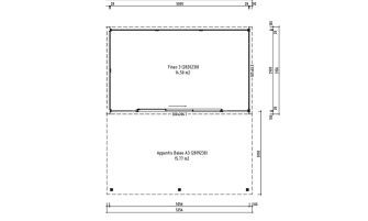 Tuinhuis met terras Finéo 3 | Plat dak | 28mm | 506x596cm