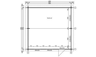 Dubbele garage Martigues 44 | Plat dak | 554 x 570 cm | Houten garagedeur | Wanddikte 44 mm