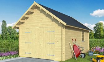 Garage Pau | 350 x 540 cm | Houten garagedeur | Wanddikte 44 mm