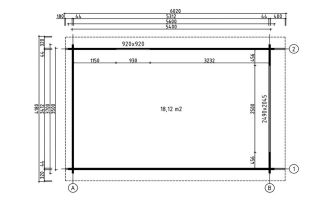 Garage Pau | 350 x 540 cm | Houten garagedeur | Wanddikte 44 mm