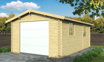 Houten garage Chambery | 360 x 548 cm | Gemotoriseerde sectionaaldeur | Wanddikte 44 mm