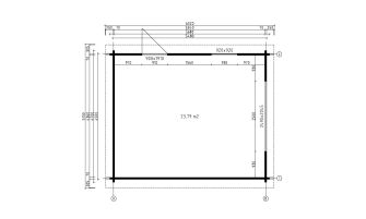 Houten garage Grenoble | 450 x 548 cm | Gemotoriseerde sectionaaldeur | Wanddikte 70 mm