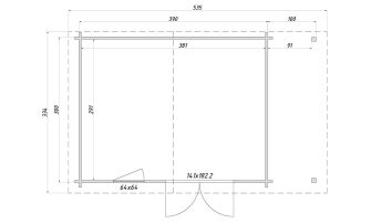 Tuinhuis met aanbouw Aubagne 11 | Zadeldak | 44mm | 490x300cm