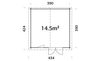 Tuinhuis met aanbouw Aubagne 15 | Geïmpregneerd | Zadeldak | 44mm | 490x390cm