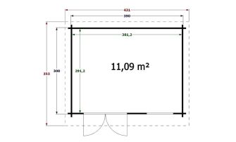 Tuinhuis Californie 390 x 300 cm | Zadeldak | Wanddikte 44mm