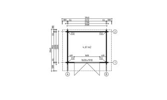 Tuinhuis Exterieur Dream 5 | 250 x 200 cm | Zadeldak | Wanddikte 44mm