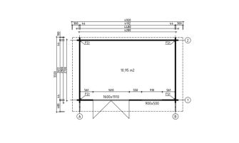 Tuinhuis Exterieur Dream 11 | 428 x 270 cm | Zadeldak | Wanddikte 44mm