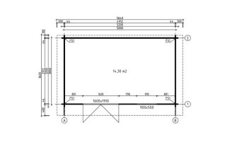 Tuinhuis Exterieur Dream 14 | 500 x 300 cm | Zadeldak | Wanddikte 44mm