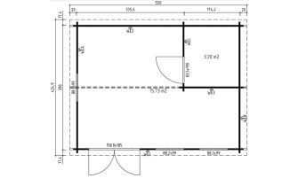 2-kamer Tuinhuis Nice | Zadeldak | 44mm | 510x390cm