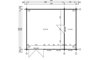 Tuinhuis Palerme | Zadeldak | 44mm | 510x390cm