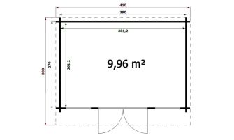 Tuinhuis Venise 390 x 270 cm | Zadeldak | Wanddikte 44mm