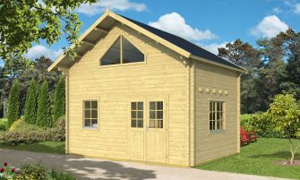 Chalet Perpignan 20 incl. slaapzolder | 500x 400cm | Zadeldak | Wanddikte 44mm