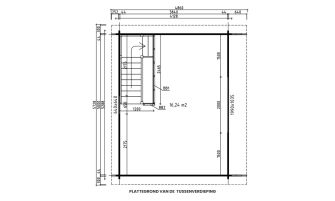 Chalet Perpignan 20/V2 incl. slaapzolder | 500x 400cm | Zadeldak | Wanddikte 44mm