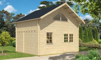 Chalet Perpignan 20/V2 incl. slaapzolder | 500x 400cm | Zadeldak | Wanddikte 44mm