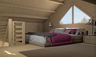 Chalet Perpignan 25 incl. slaapzolder | 500x 500cm | Zadeldak | Wanddikte 44mm