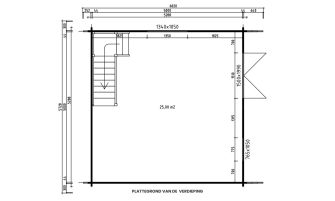 Chalet Perpignan 25 incl. slaapzolder | 500x 500cm | Zadeldak | Wanddikte 44mm