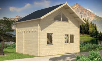 Chalet Perpignan 25/V2 incl. slaapzolder | 500x 500cm | Zadeldak | Wanddikte 44mm