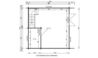 Chalet Perpignan 25/V2 incl. slaapzolder | 500x 500cm | Zadeldak | Wanddikte 44mm