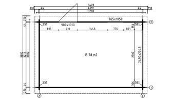 Houten Garage Loire | 330 x 500 cm | Houten garagedeur | Wanddikte 44 mm